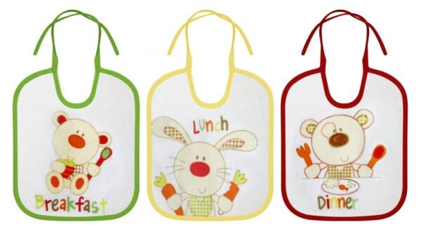 Set 3 Bavete small bumbac inchidere cu siret Animale