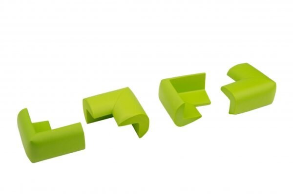 Set 4 bucati groase protectii colturi mobilier 3.5x1.2x5.5 cm Verde