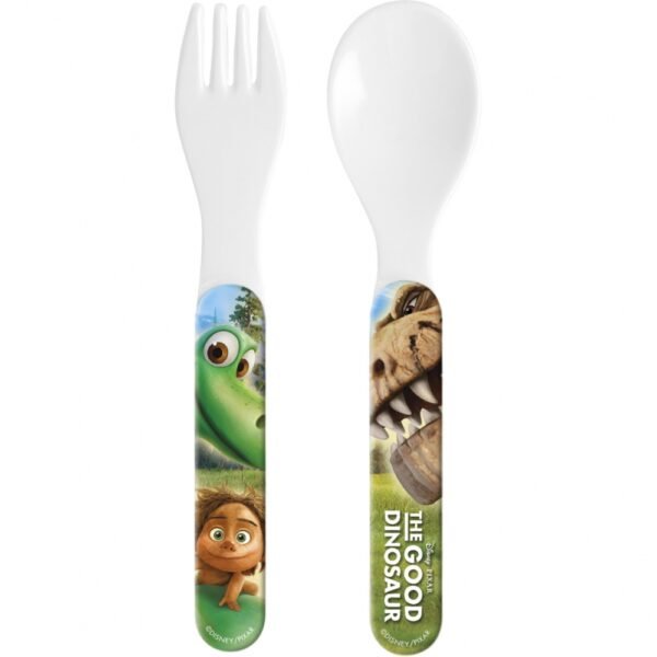 Set lingurita si furculita melamina Bunul Dinozaur Lulabi 8139850