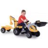 Tractor cu pedale si remorca Smoby Builder Max galben 2
