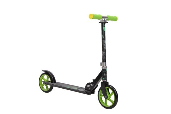Trotineta aluminiu pliabila cu 2 roti pentru baieti peste 8 ani Moni Byox 2W D007X negru si verde