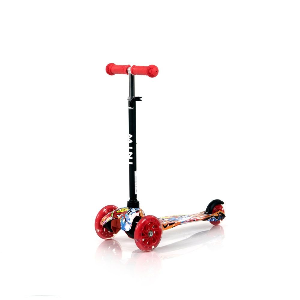 Trotineta cu 3 roti pentru baieti peste 3 ani Lorelli Mini 2020 Grafitti rosu Trotineta cu 3 roti pentru baieti peste 3 ani Lorelli Mini 2020 Grafitti rosu