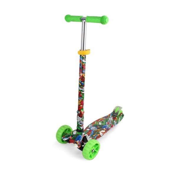 Trotineta cu 3 roti unisex peste 3 ani Chipolino Croxer Evo 2020 grafitti verde