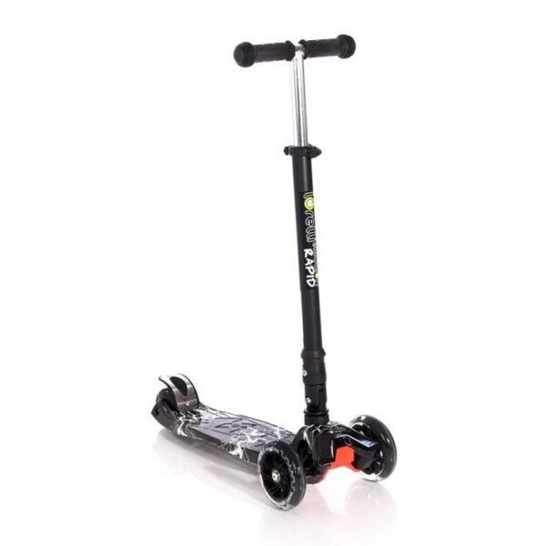Trotineta cu 3 roti unisex peste 5 ani Lorelli Rapid negru fulger