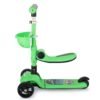 Trotineta cu scaun 3 roti pentru baieti peste 2 ani Chipolino 2 in 1 Neo Rider verde cu melodii si luminite 1