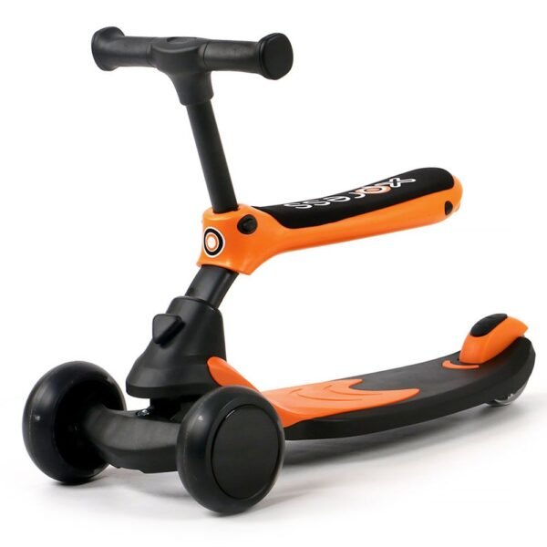 Trotineta cu scaun 3 roti unisex peste 1 an Chipolino 2 in 1 X press portocaliu cu luminite
