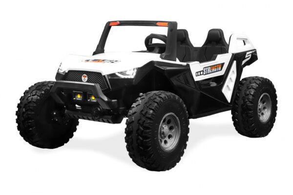 UTV electric pentru 4 copii BJX1929 4x4 300W 24V echipata cu ROTI MOI Alb
